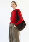 Merino Wool Pullover Sweater in Red