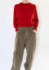 Merino Wool Pullover Sweater in Red