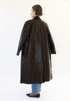 Nappa Long Trench Coat in Brown