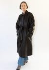 Nappa Long Trench Coat in Brown