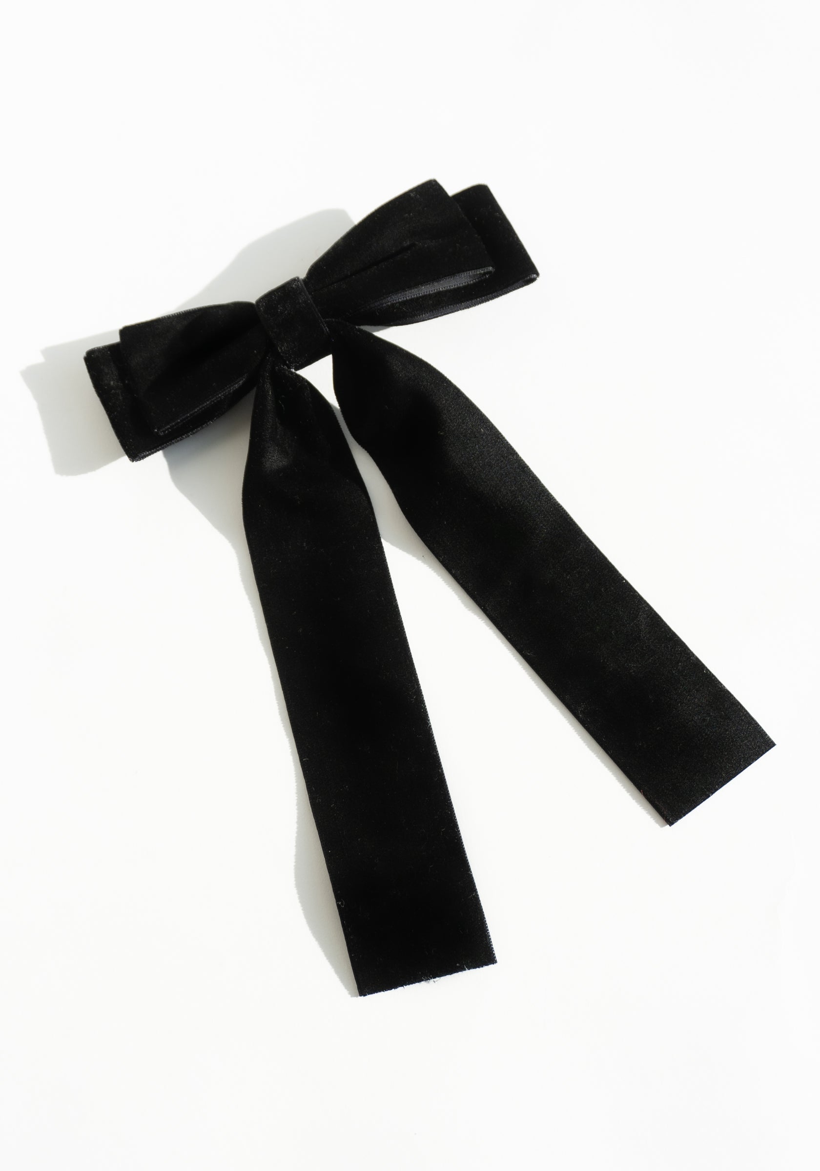 Black Silk Ribbon Hair Bow 