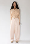 Cordera Satin Curved Pants in Peach