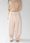 Cordera Satin Curved Pants in Peach