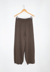Merino Wool Curved Pants in Taupe