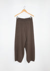 Merino Wool Curved Pants in Taupe