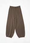 Merino Wool Curved Pants in Taupe