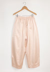 Cordera Satin Curved Pants in Peach