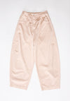 Cordera Satin Curved Pants in Peach