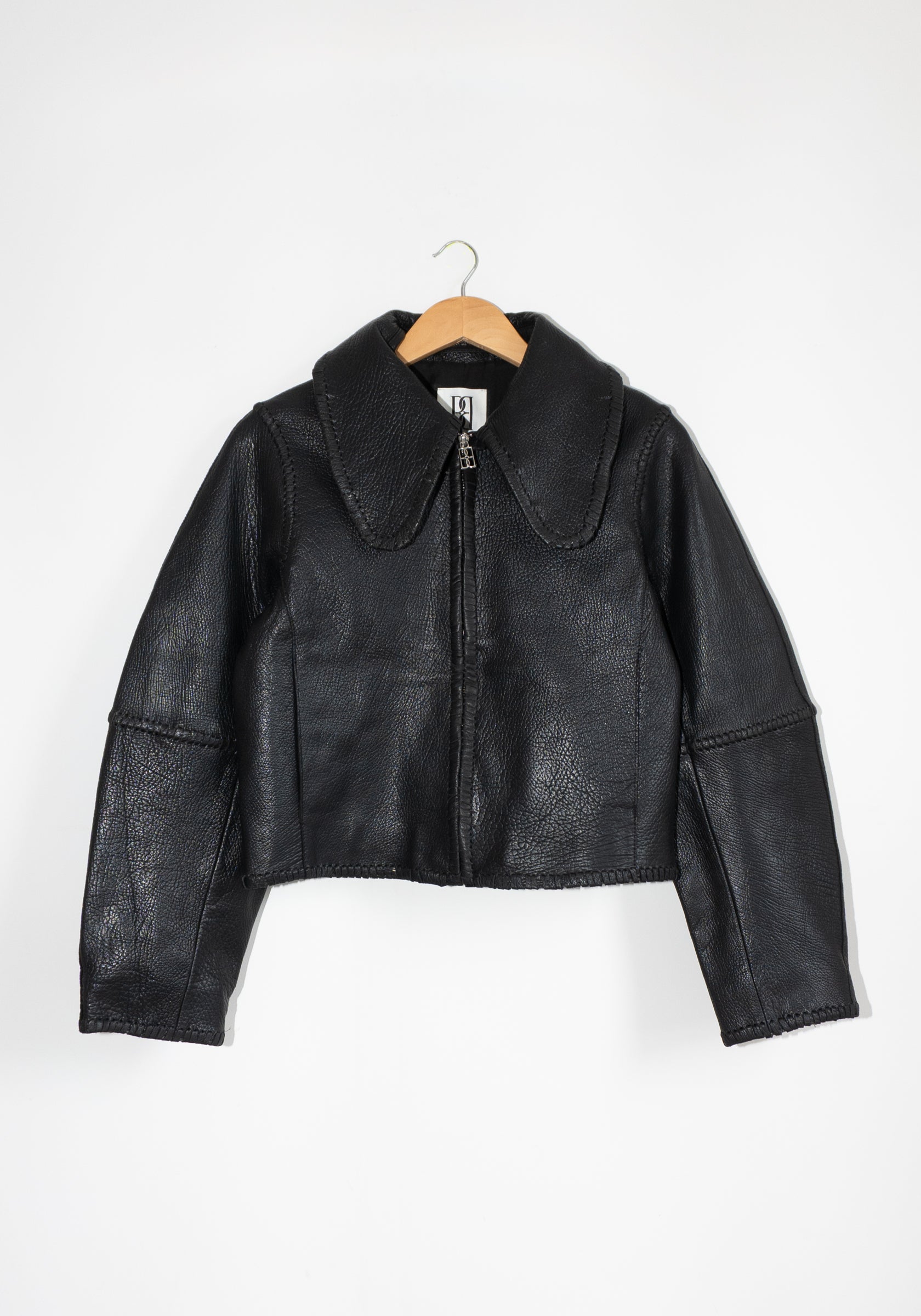 By Malene Birger Rowani Leather Coat in Black – VESTIGE