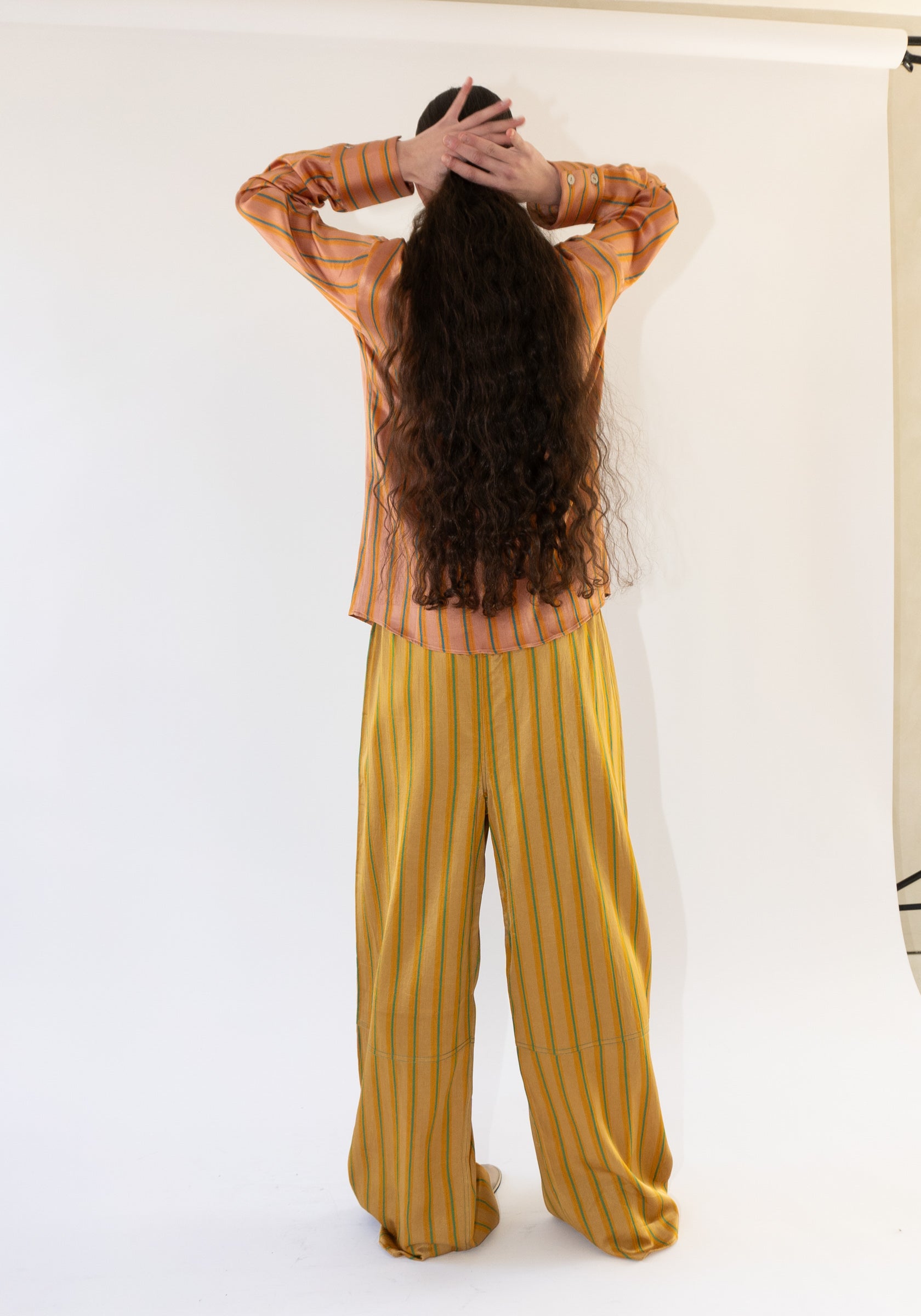 Tigra Tigra Stripe Drawstring Pant in Yellow Stripe