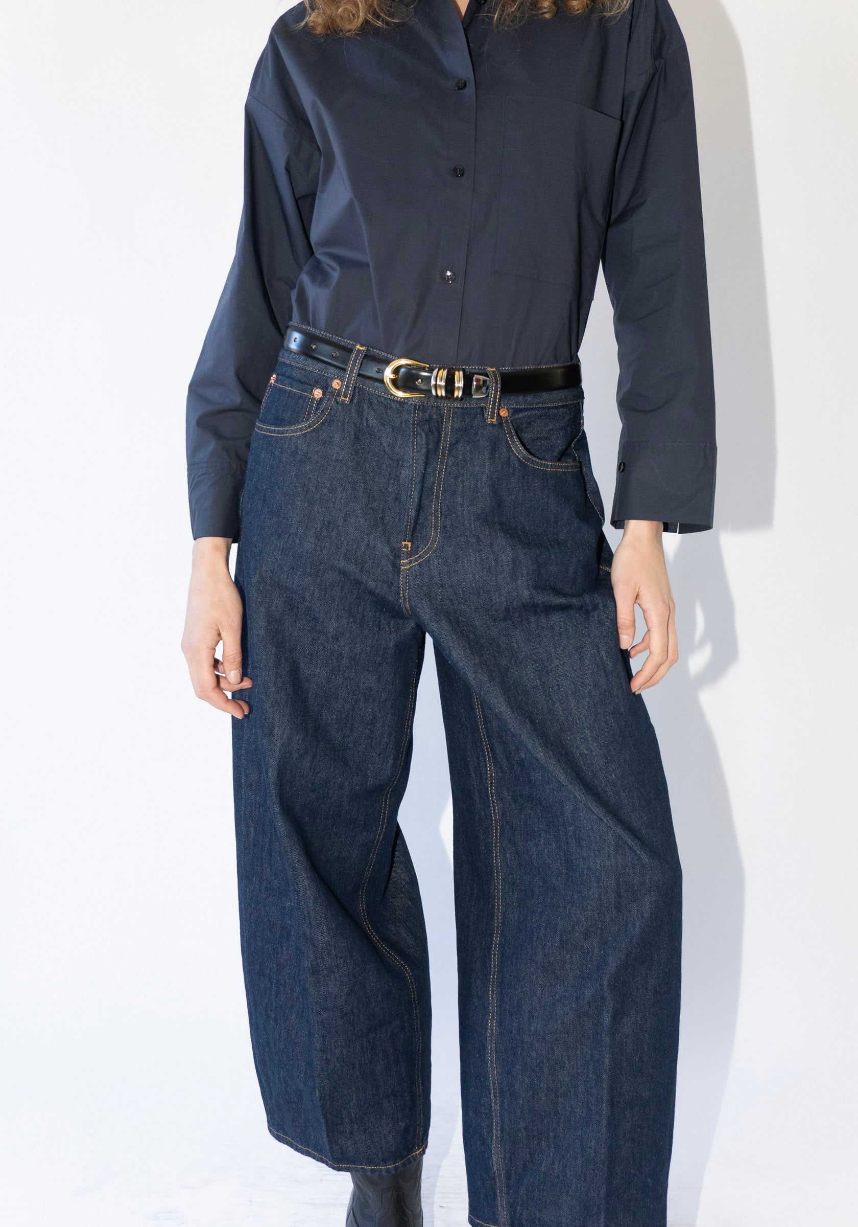 Cropped Roomy Jeans in Rinsed Raw