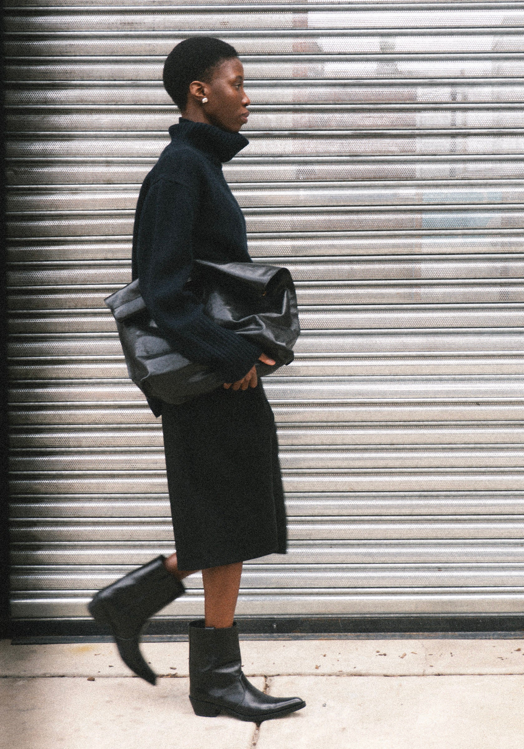 6397 High Neck Longsleeve Sweater in Security Blue