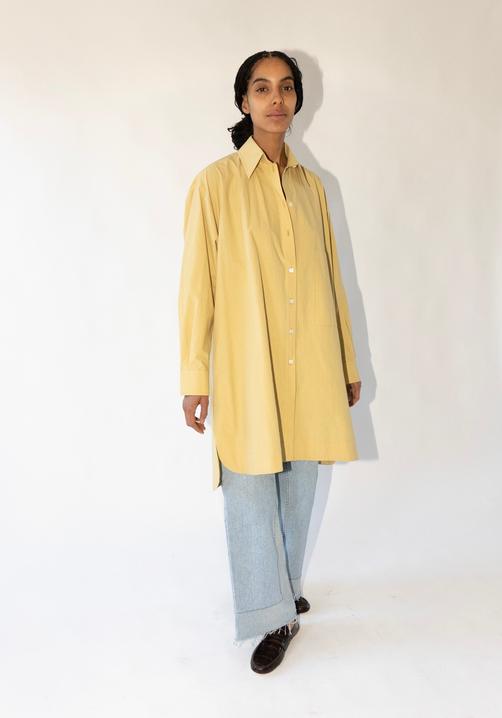 Cotton Big Shirt in Celery