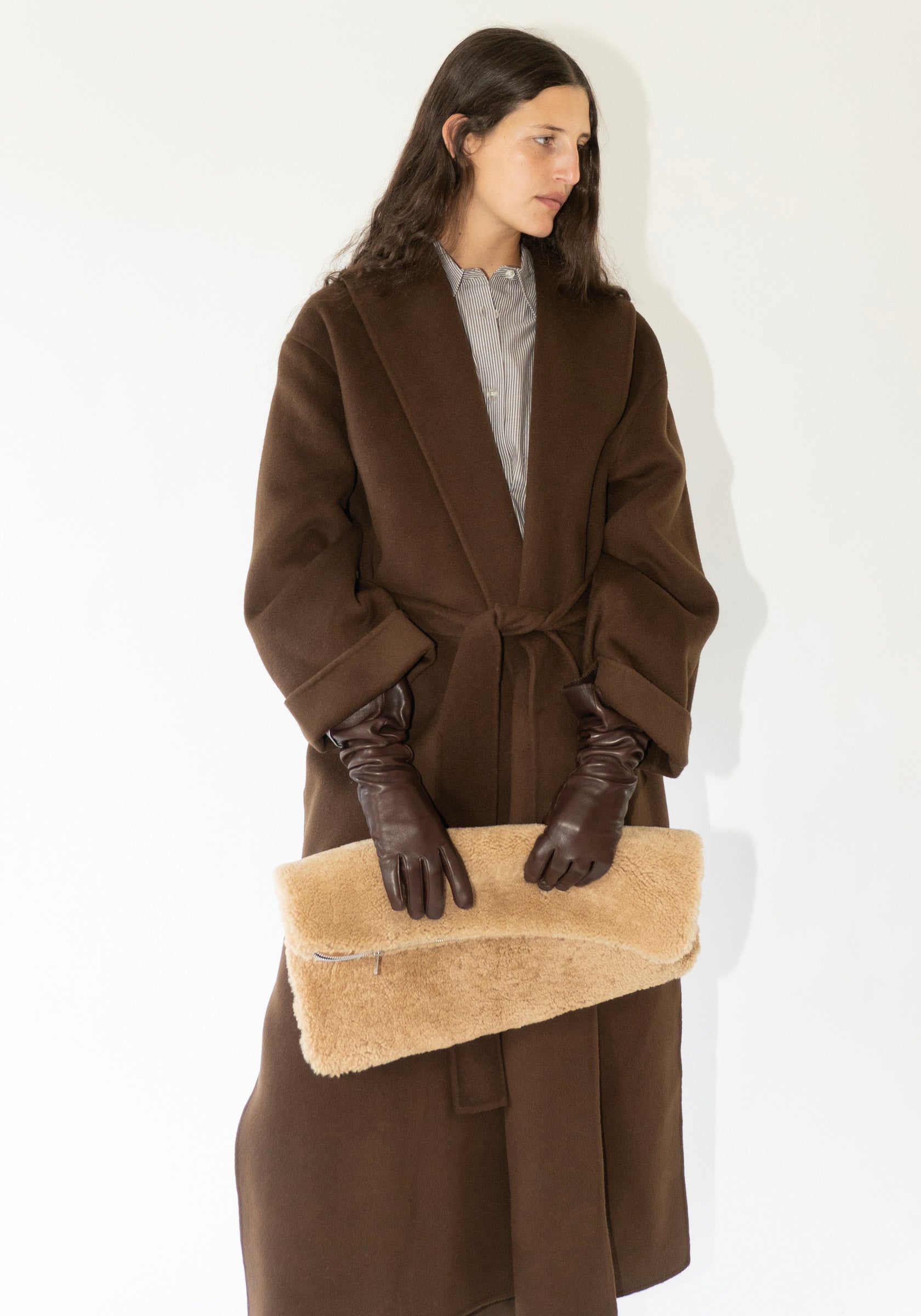 Cawley Leather Clutch in Tan