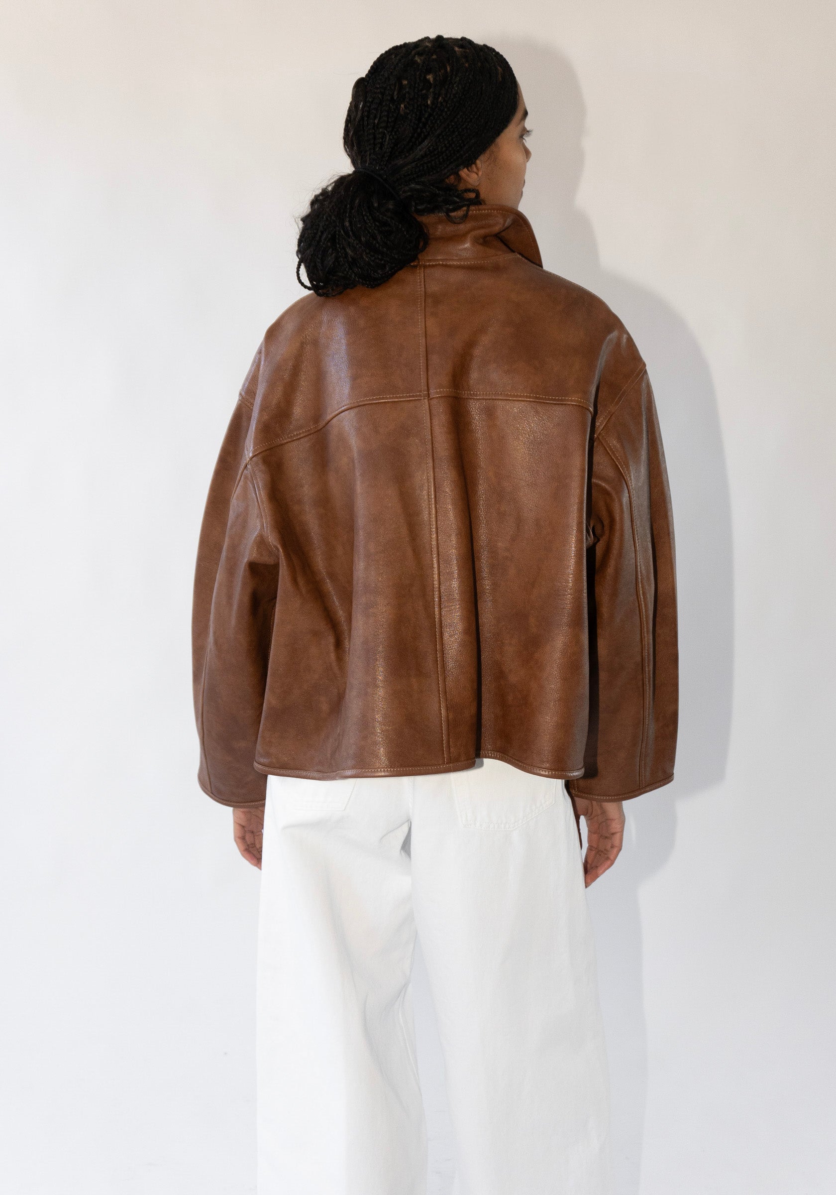 Leather Flying Jacket in Tan