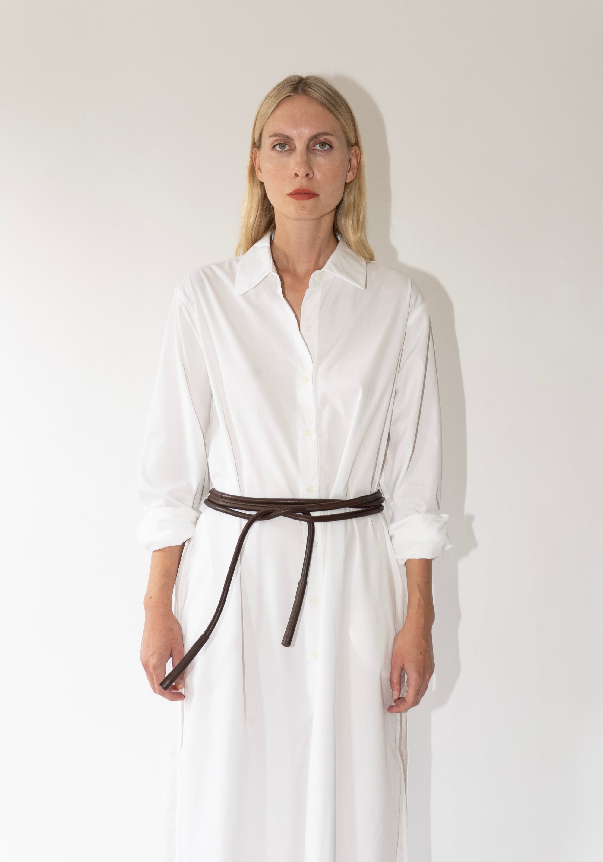 Comme Si Shirt Dress Cotton Poplin in White