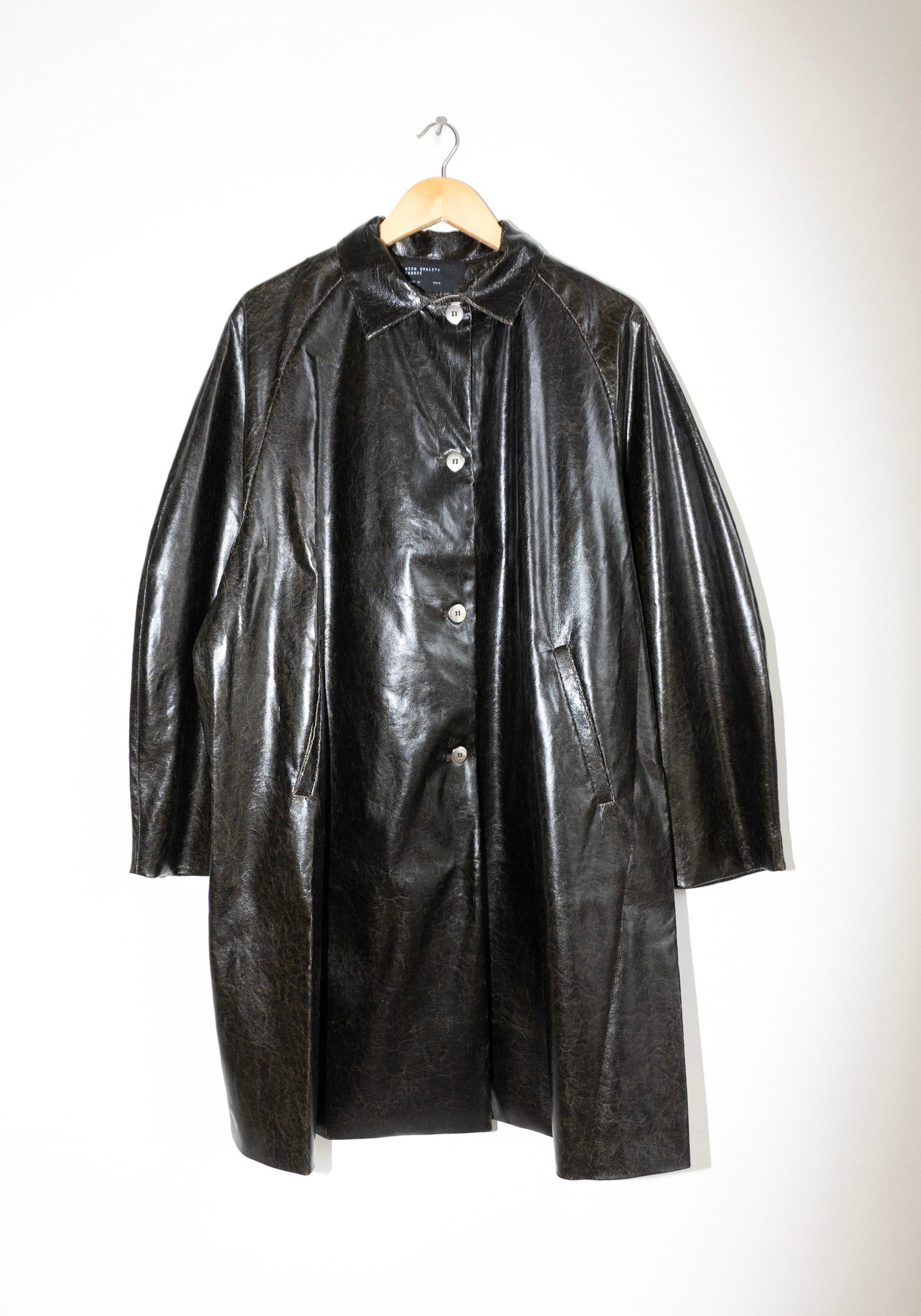 Faux Scratched Leather Coat