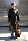 Cordera Nappa Long Trench Coat in Brown