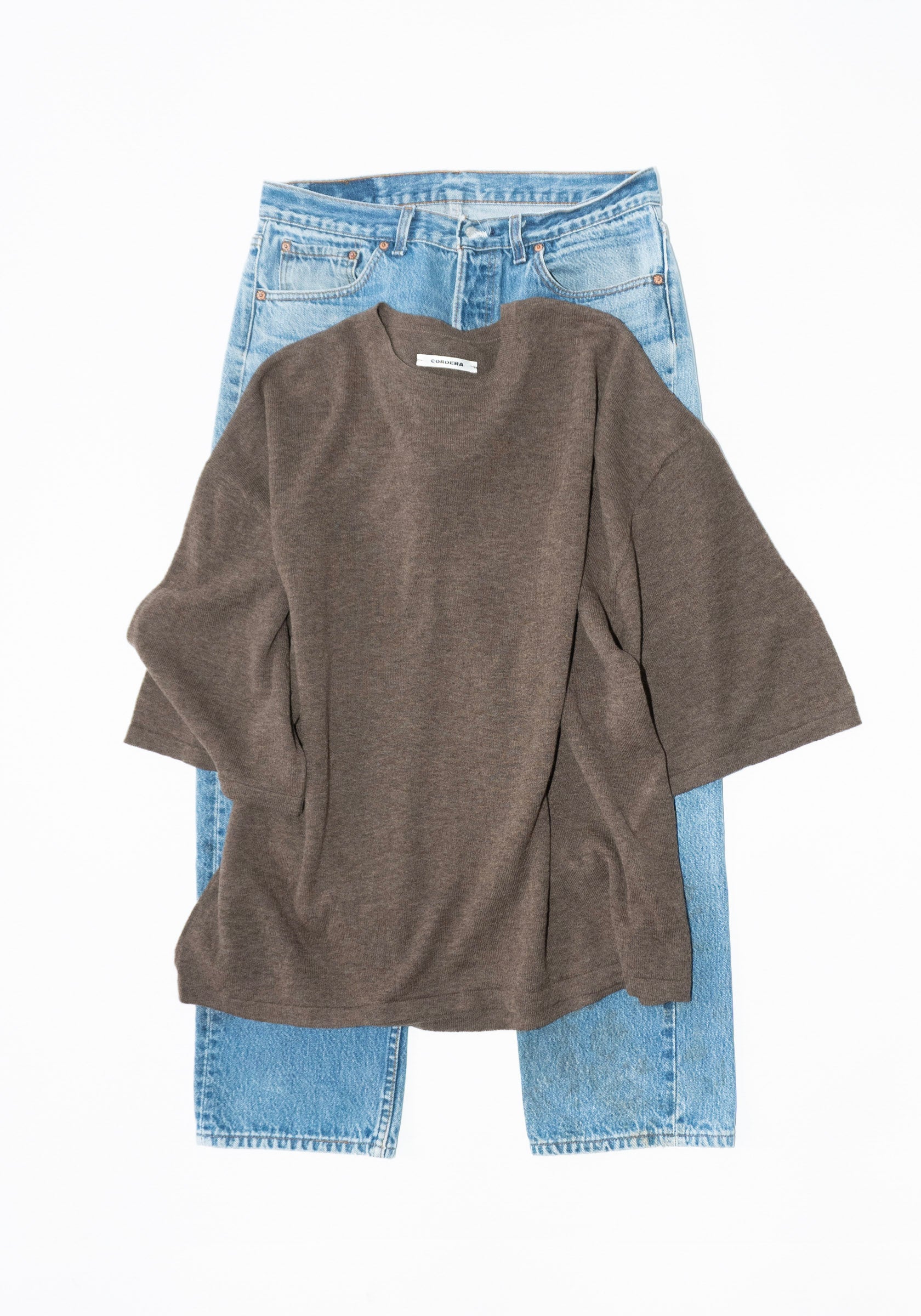 Cordera Merino Wool Oversized T-Shirt in Deep Taupe