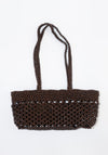 Cordera Wooden Beads Mini Bag in Brown

