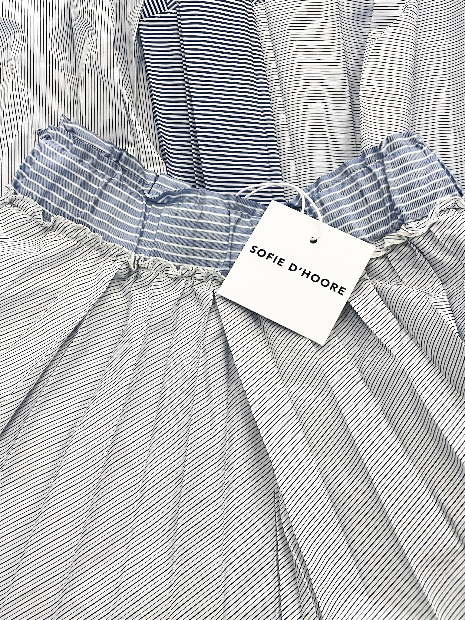 Safi Pleated Skirt in Sapphire Stripe – VESTIGE