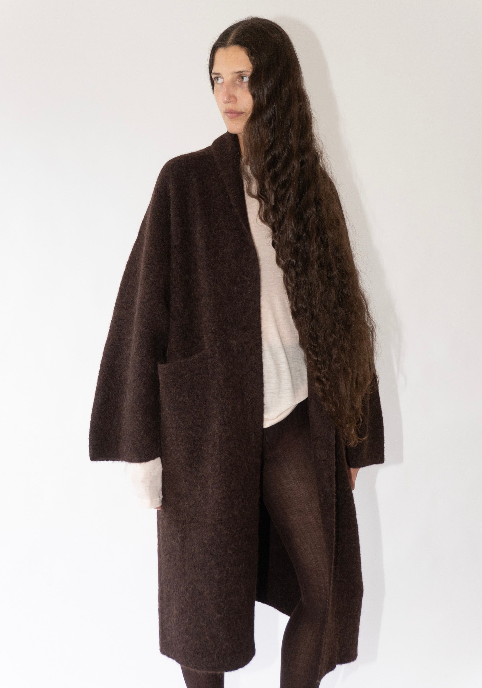 Lauren Manoogian Double Face Long Coat in Merlot