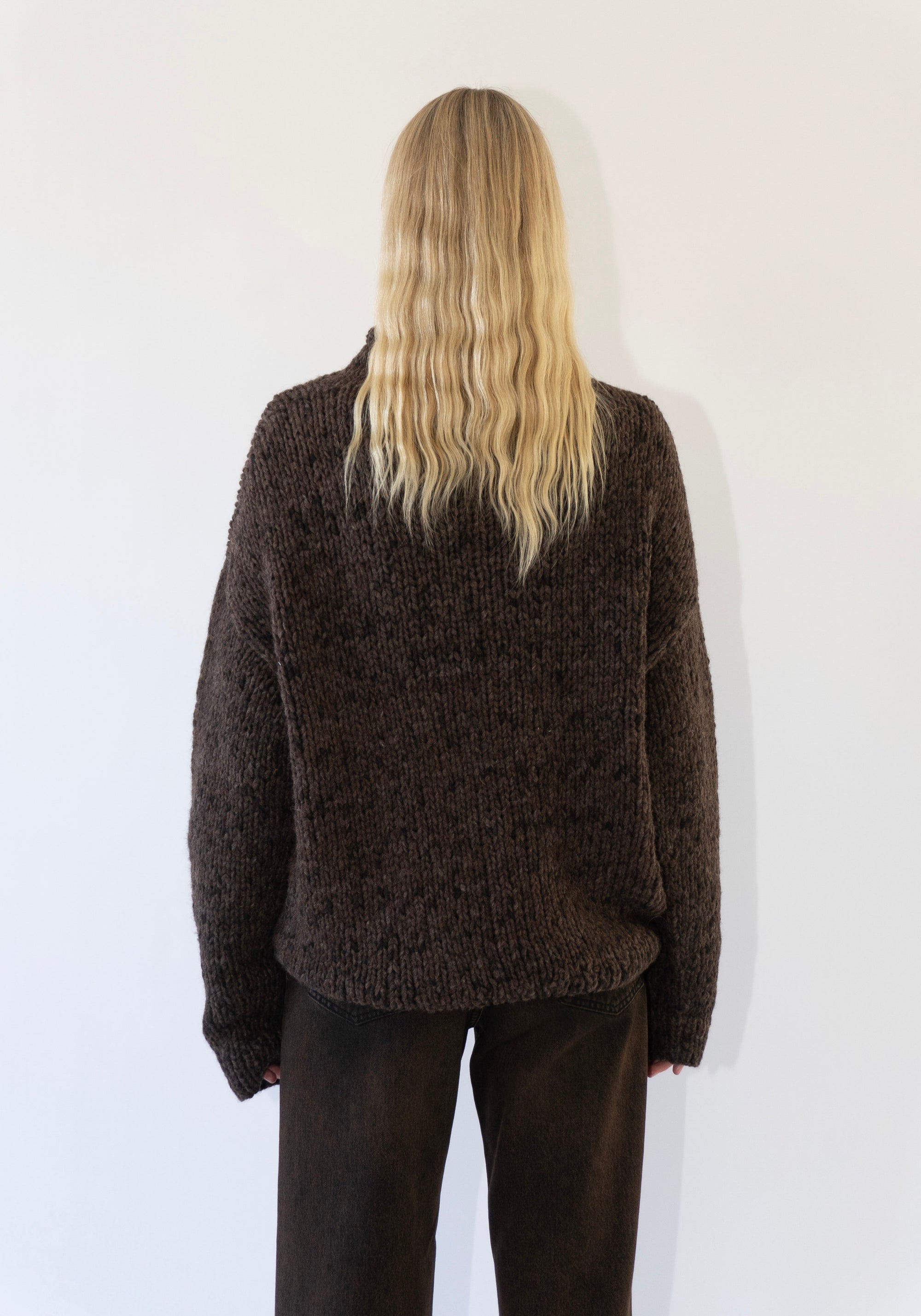 Lauren Manoogian Handknit Paint Rollneck in Black Paint