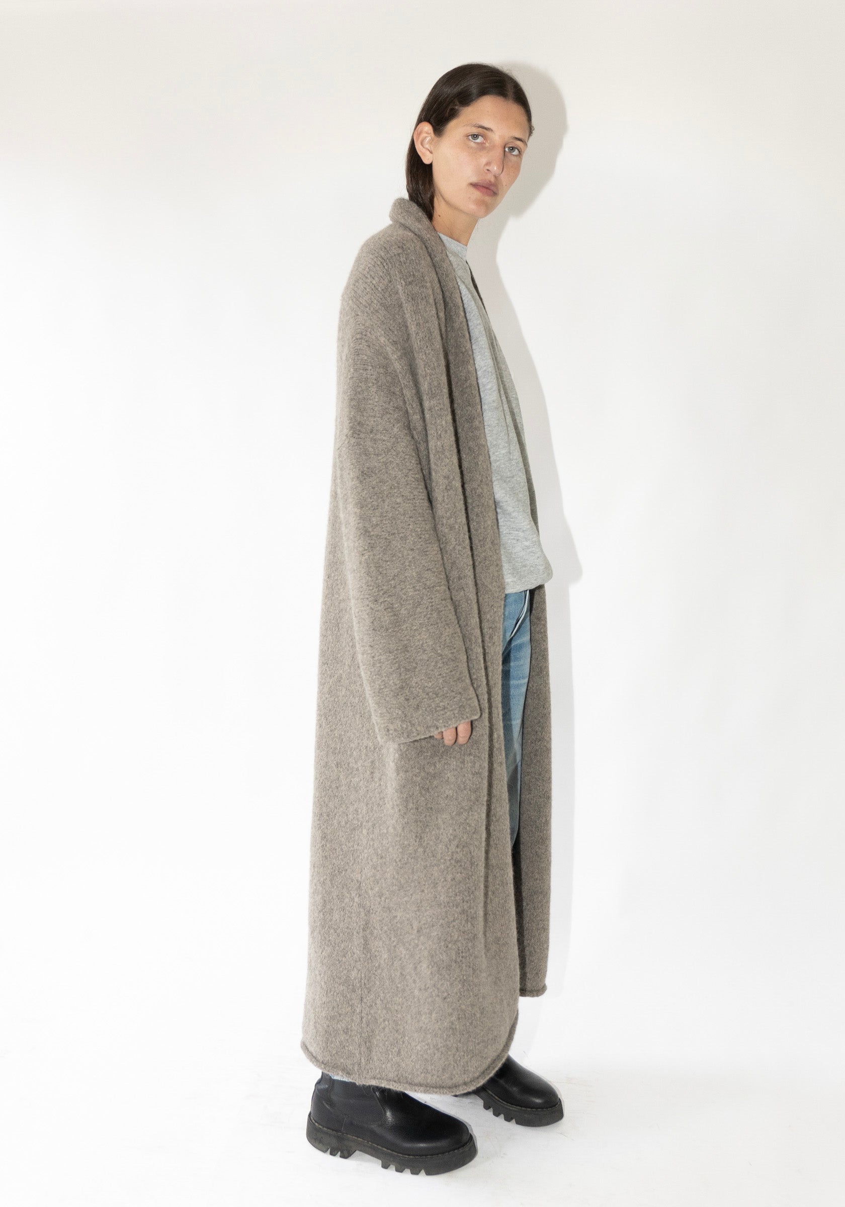 Long Shawl Cardigan in Rock