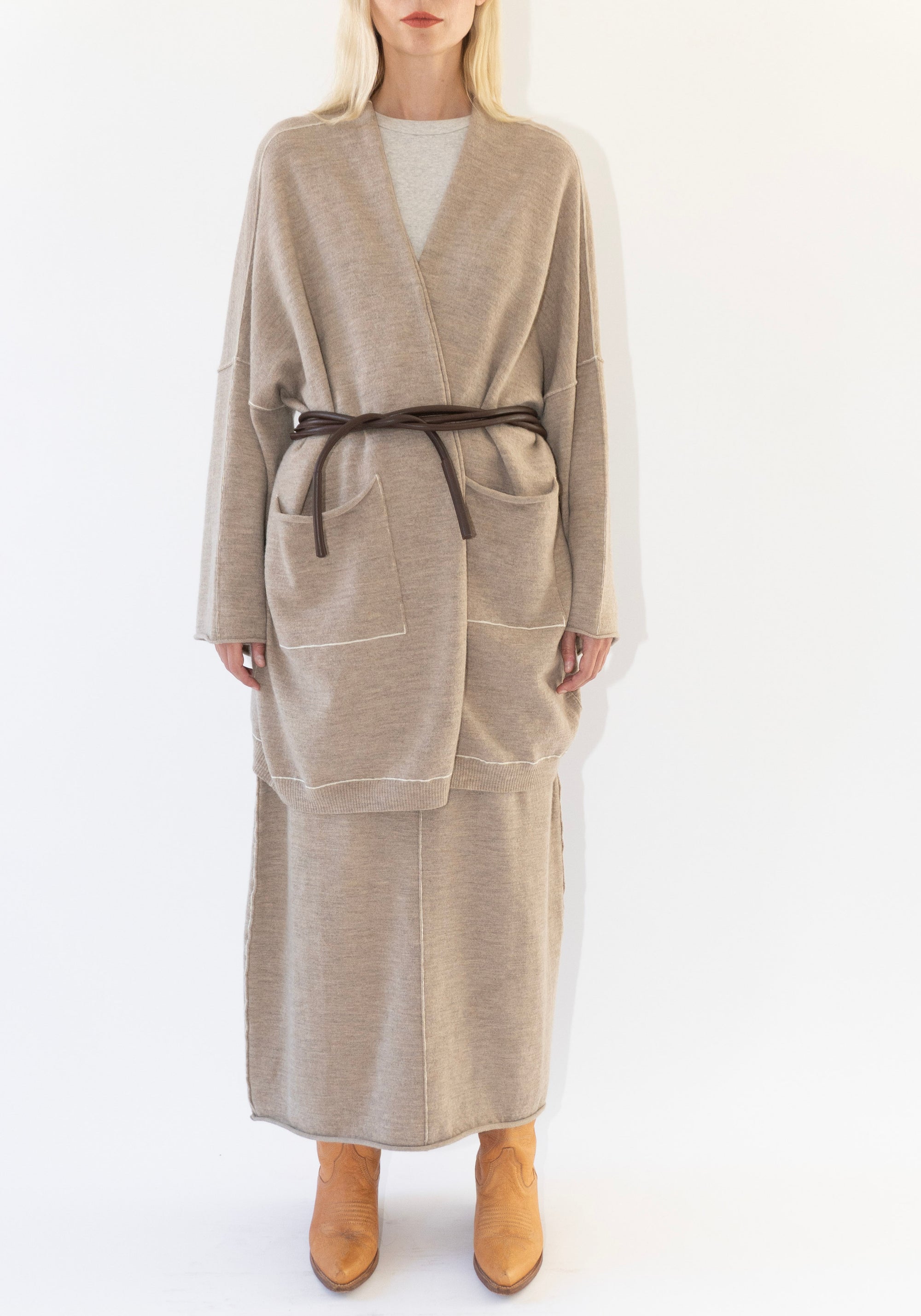 Lauren Manoogian Stitch Wide Cardigan in Oak