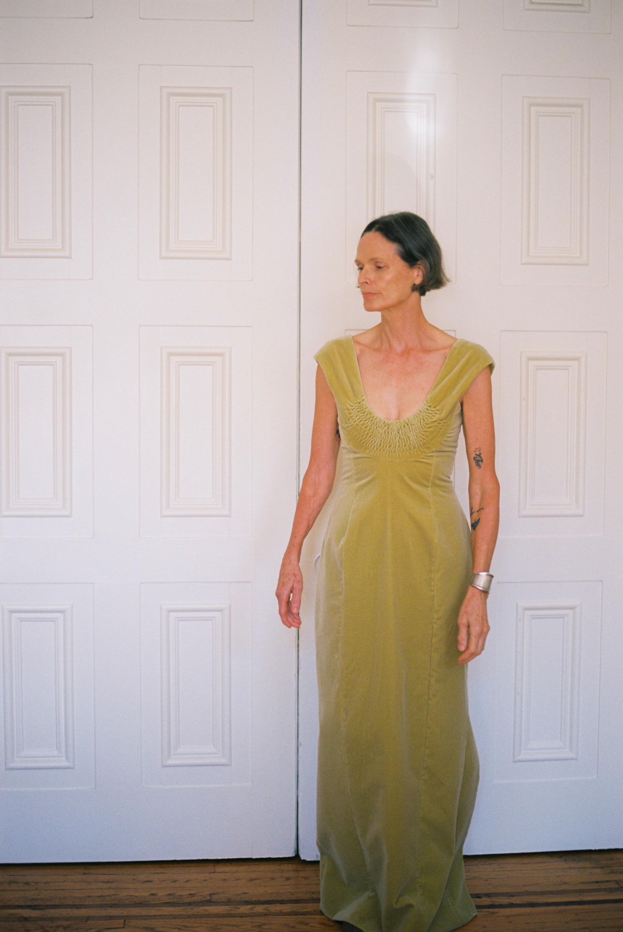 Colleen Allen Low U Dress in Celery