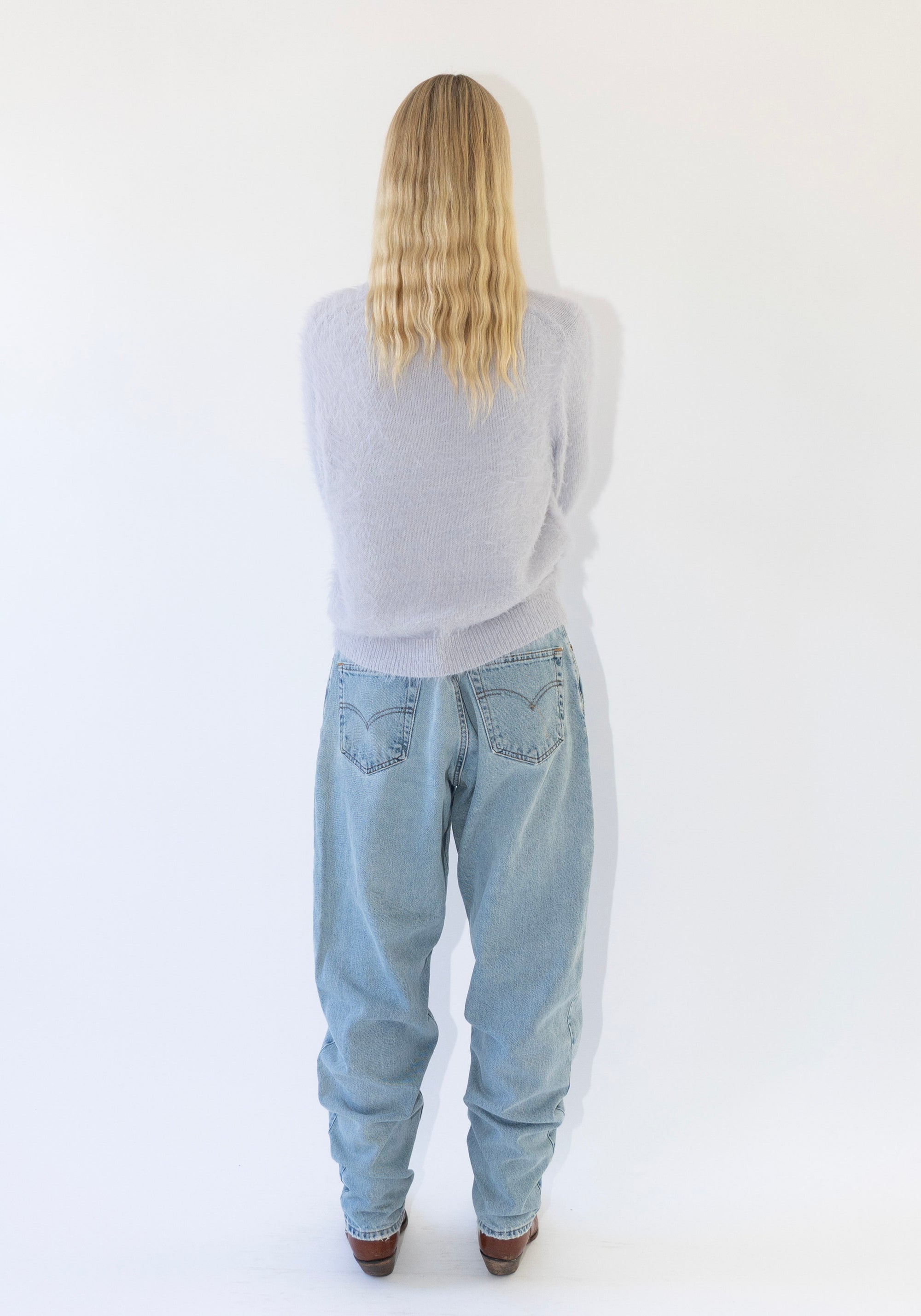 Shaggy Pullover in Lilac Grey