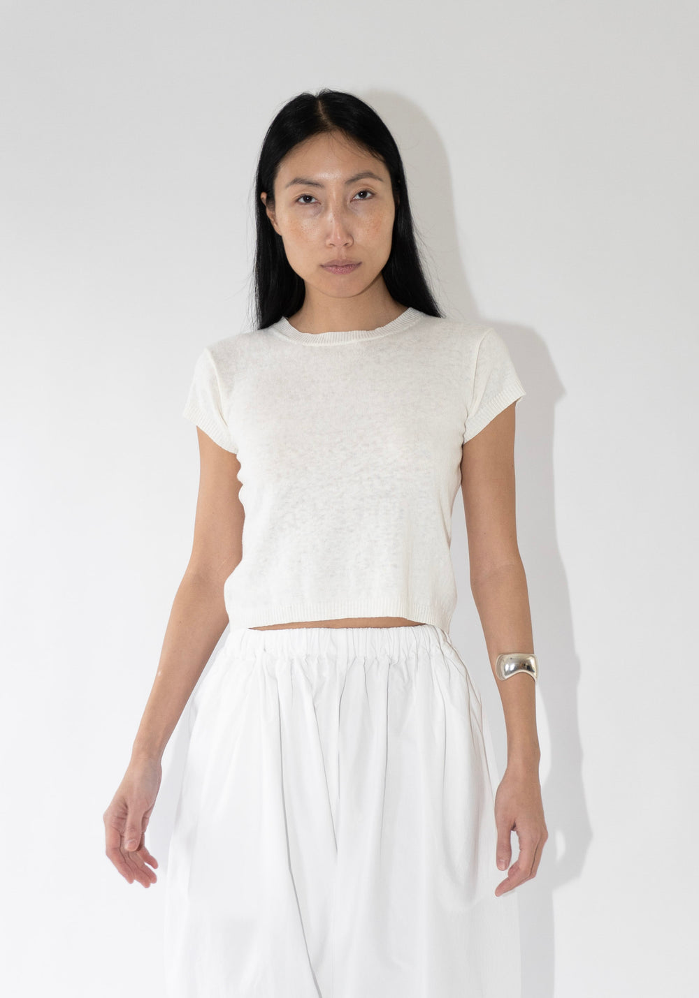 Shaina Mote Baby Tee in Chalk

