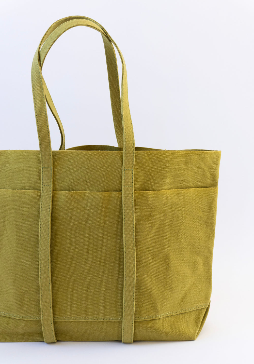Small Light Canvas Tote in Lime