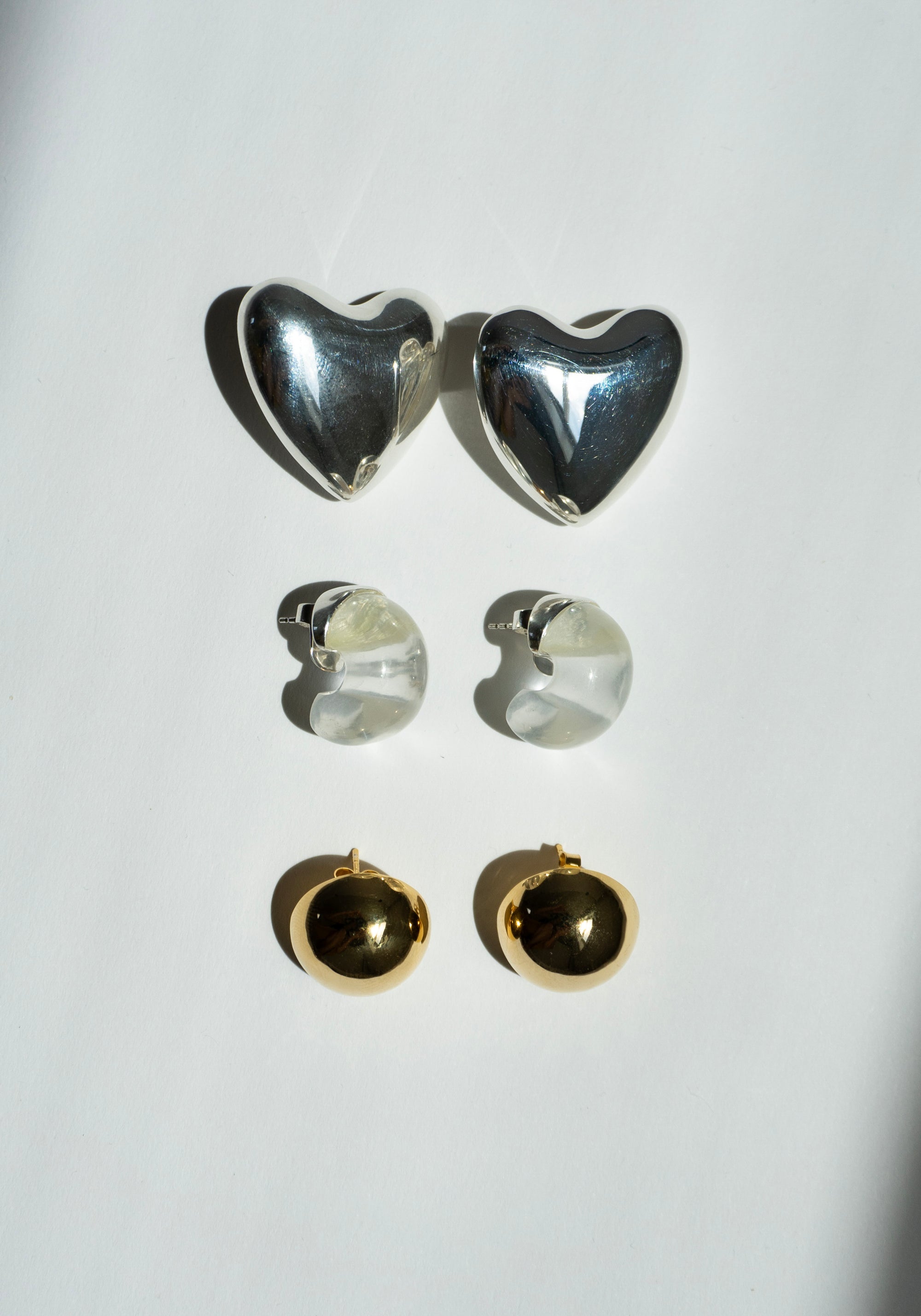 Annika Inez Voluptuous Heart Earrings in Silver