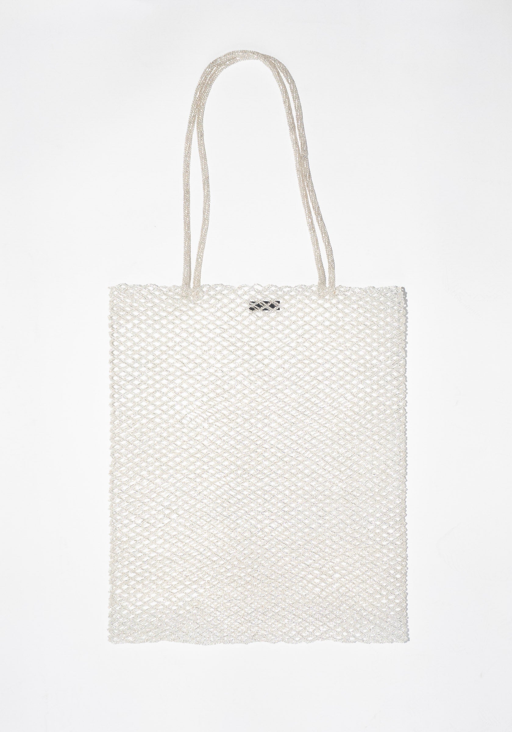 Cordera Handmade Beaded Tote Bag in Silver