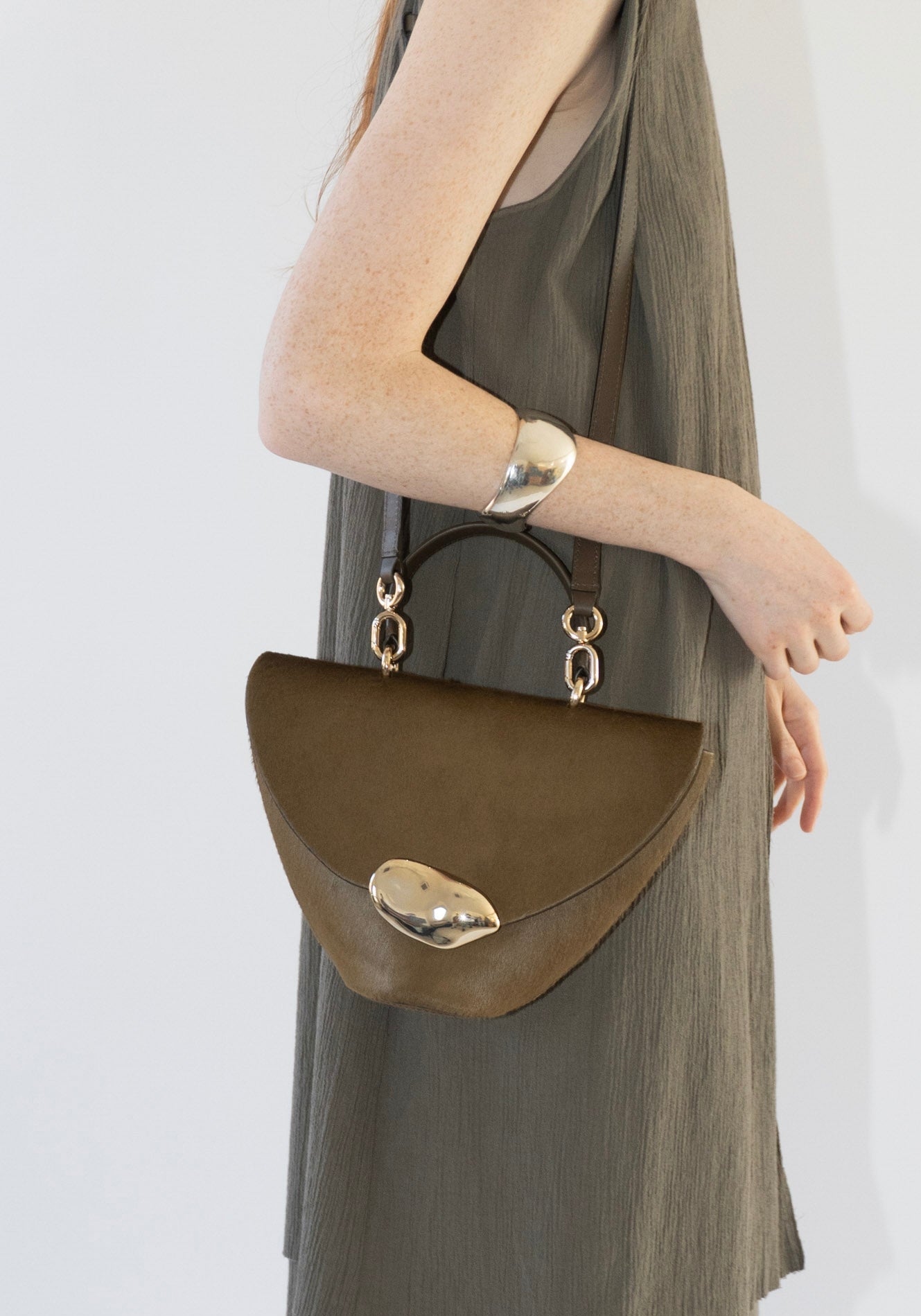 The Orb Bag in Dark Olive