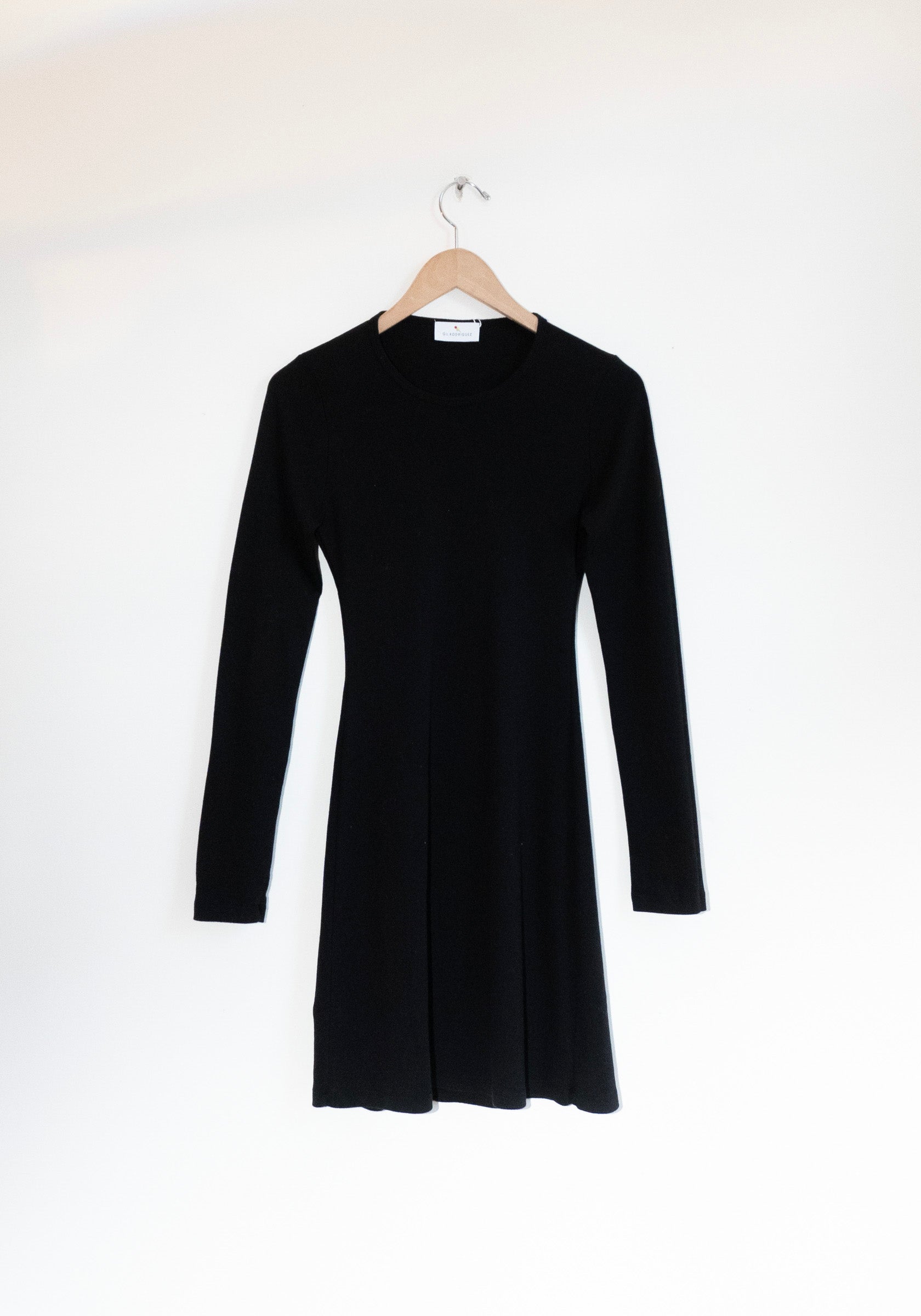 Long Sleeve Bellvue Mini Dress in Black