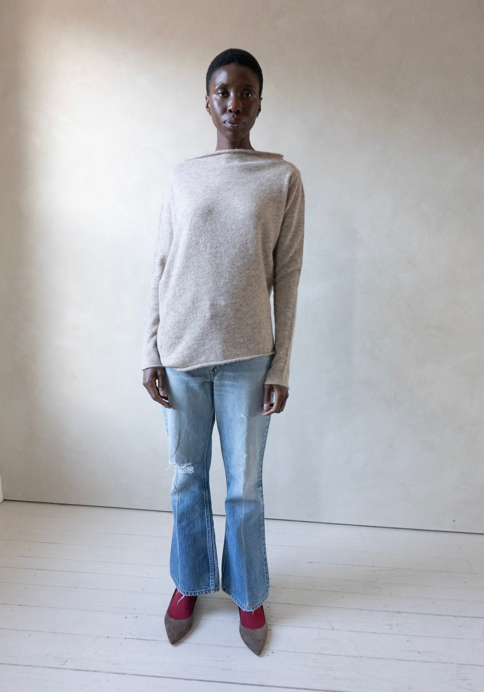 Lauren Manoogian Askew Boatneck Sweater in Oatmeal
