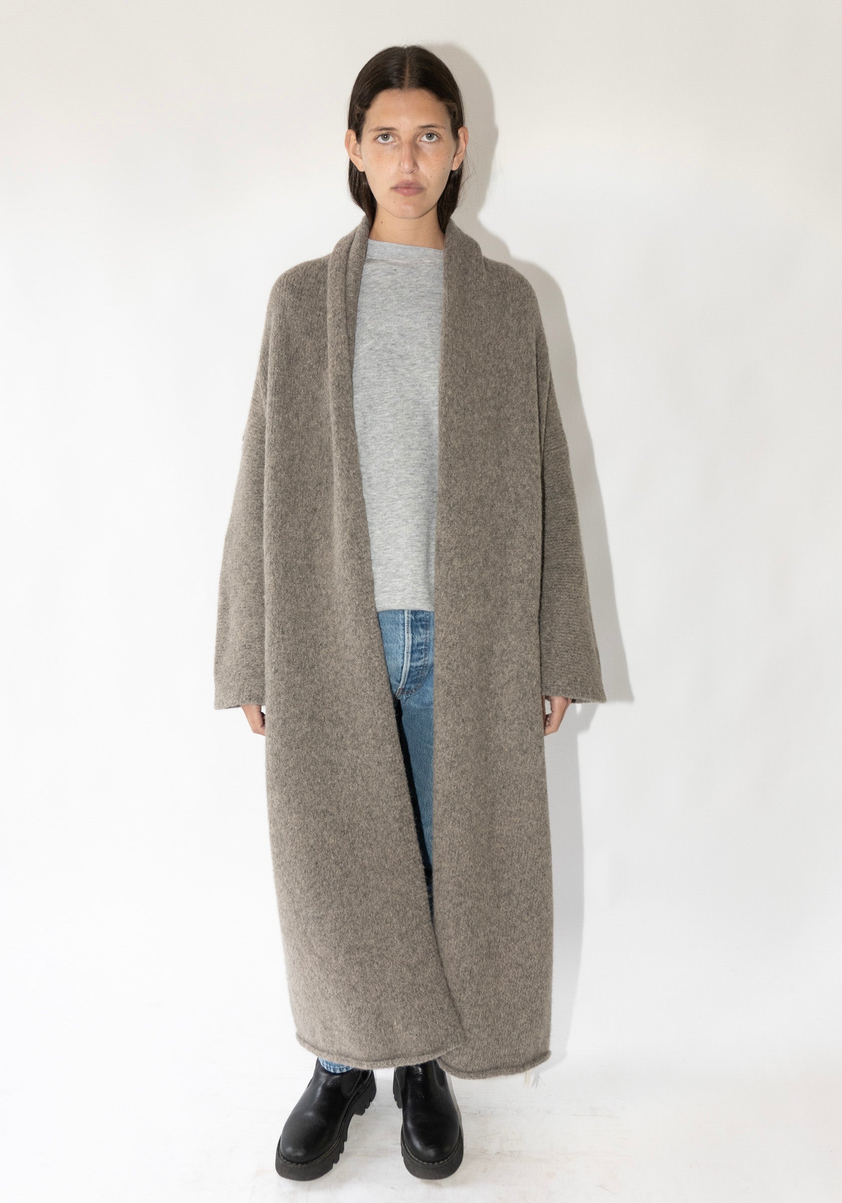 Long Shawl Cardigan in Rock