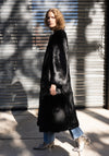 Siba Long Shearling Coat in Black