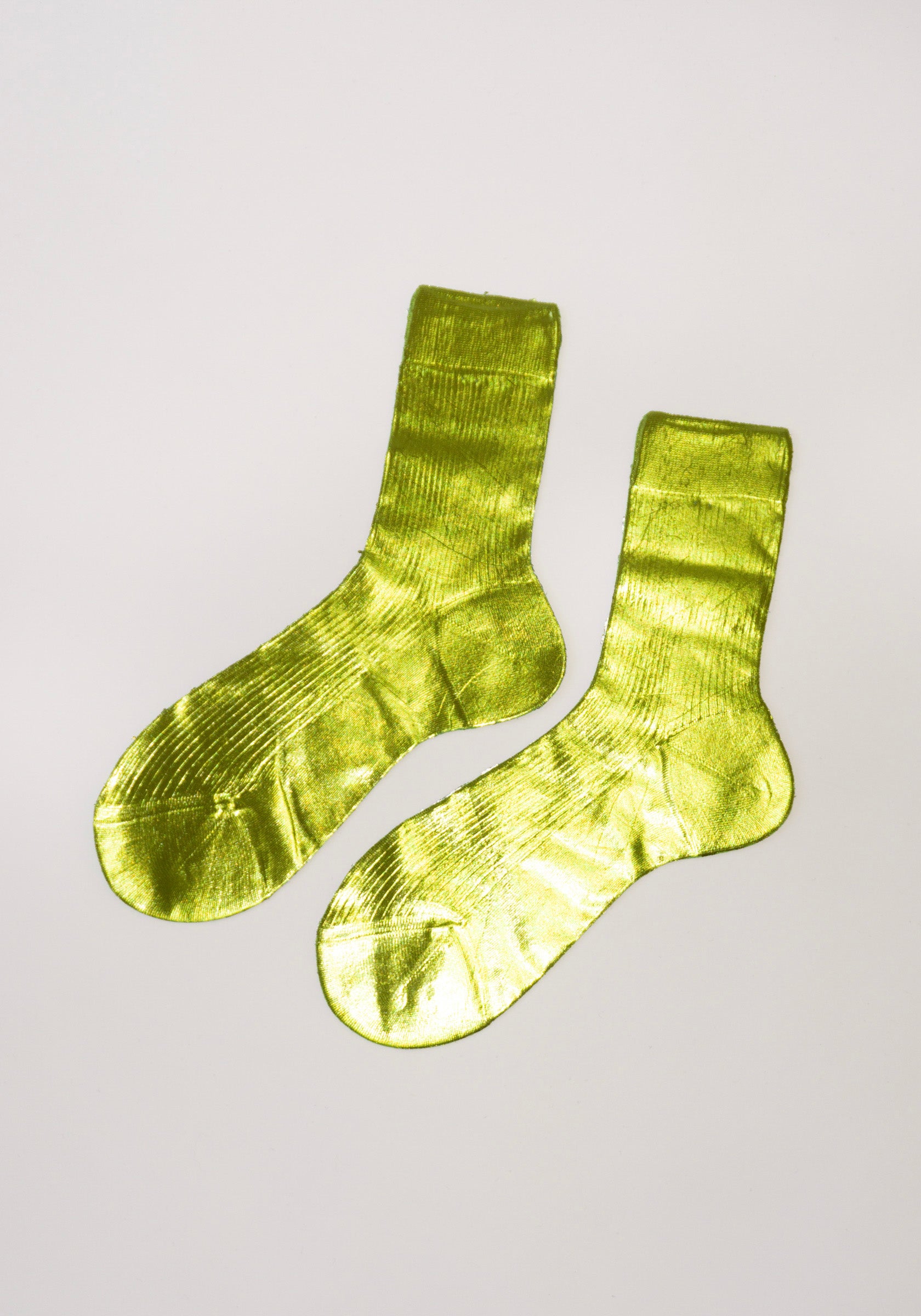 Maria La Rosa Ribbed Laminated Sock in Lime