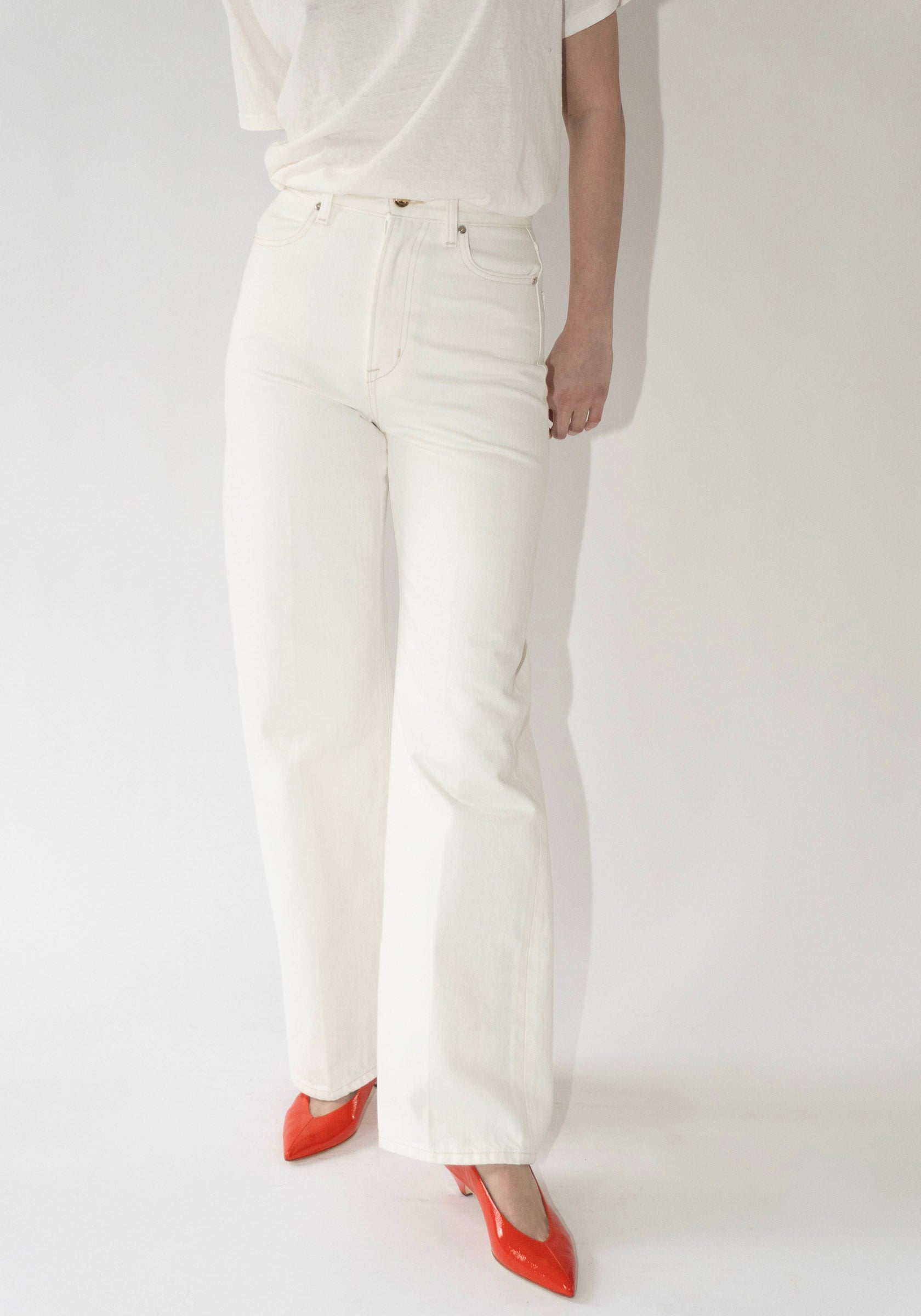 Ruadh Quinn Selvedge Jean in White