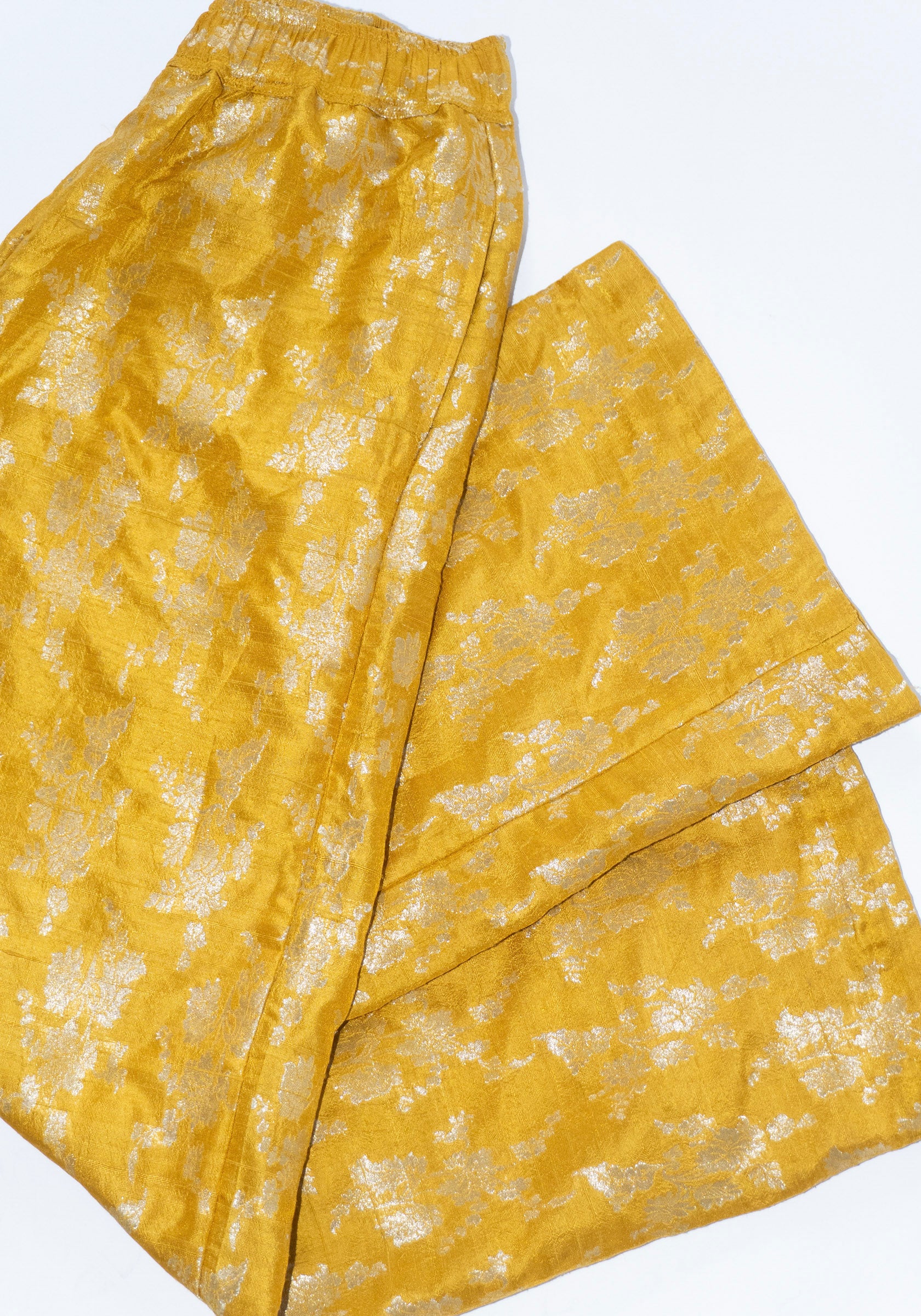 Silk Brocade Boxing Pant in Yellow