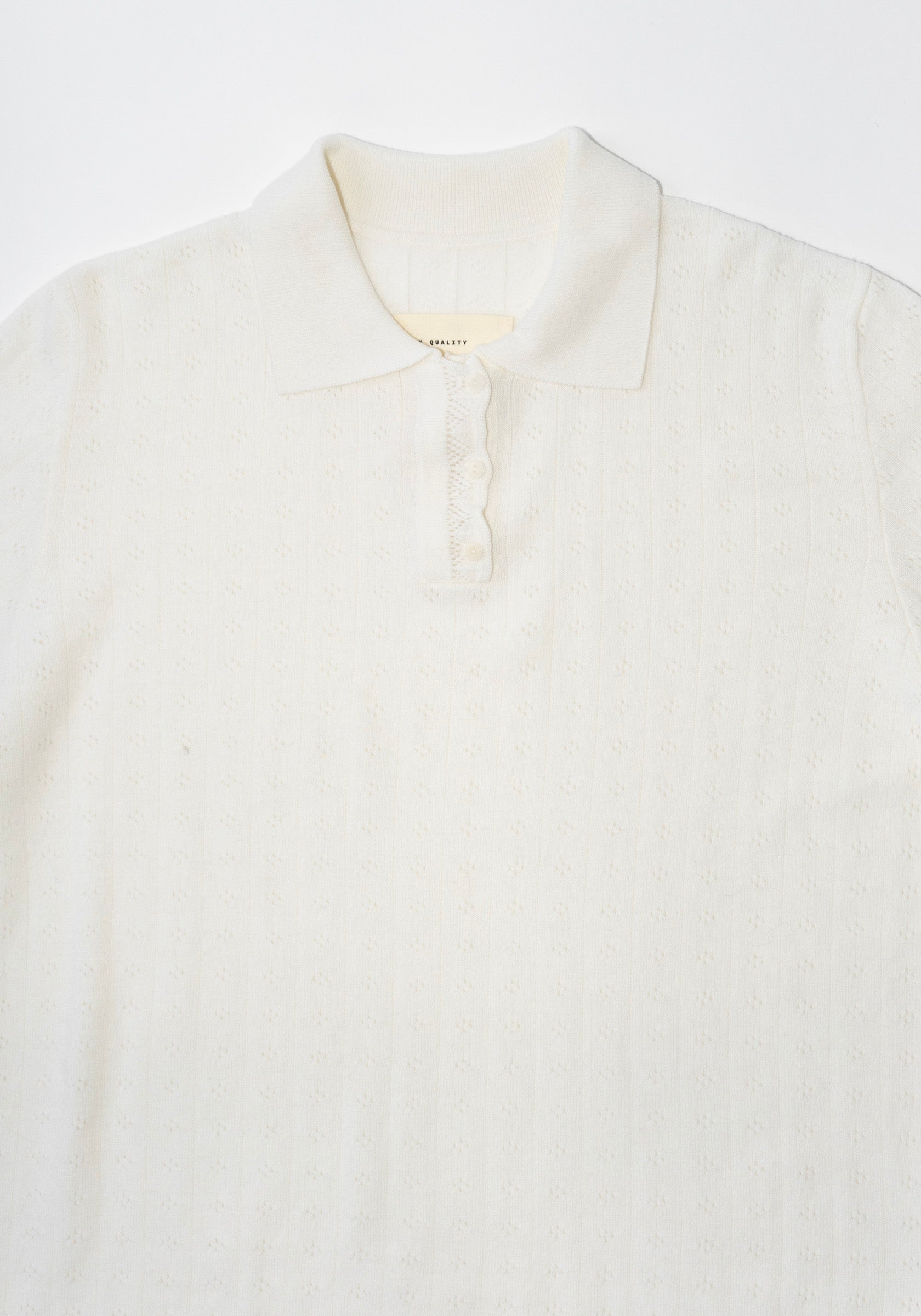 Cordera Merino Pointelle Polo in White