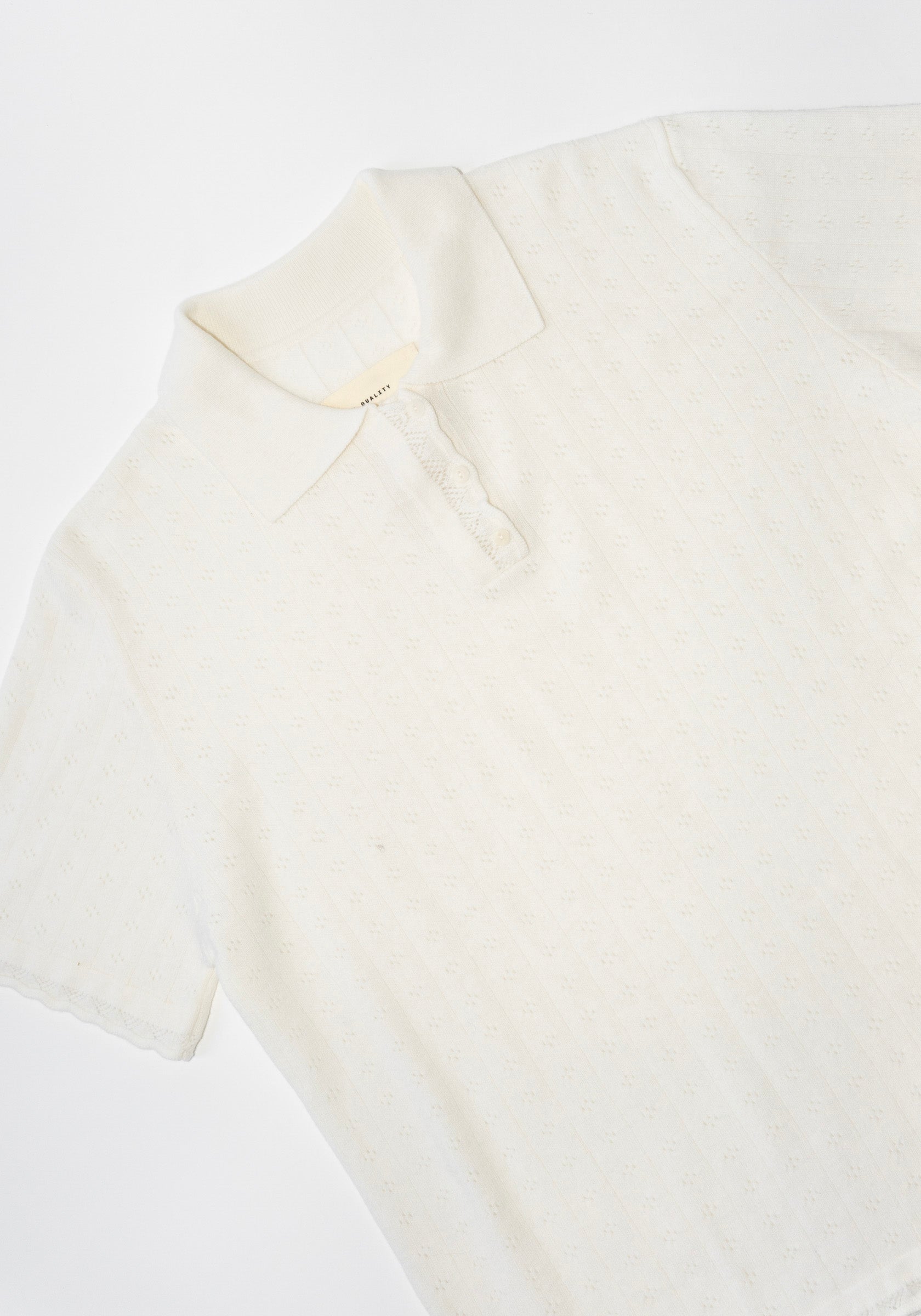 Cordera Merino Pointelle Polo in White