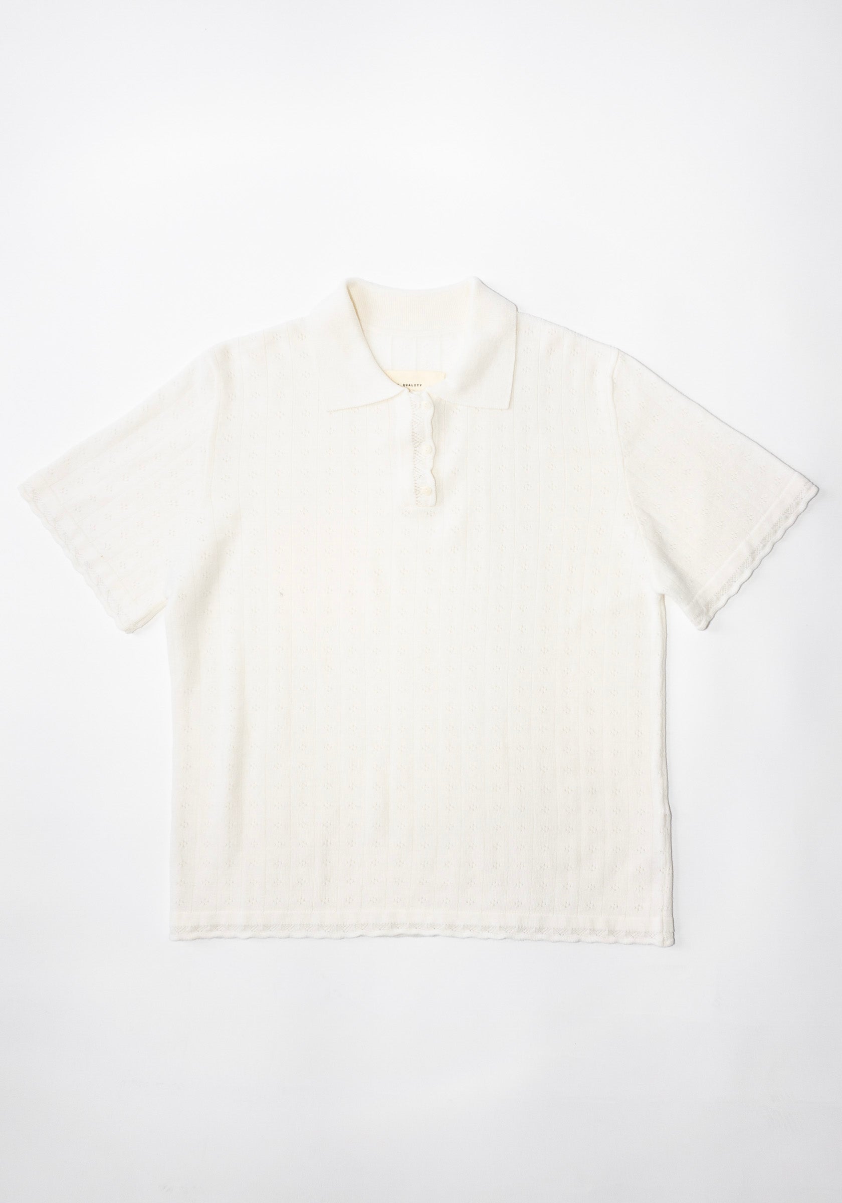 Cordera Merino Pointelle Polo in White