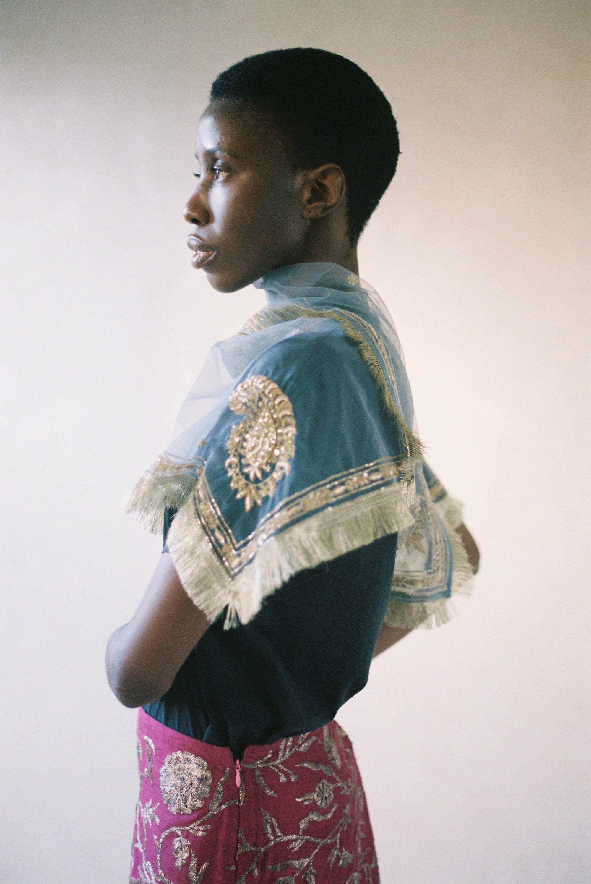 Kasab Net Scarf in Blue