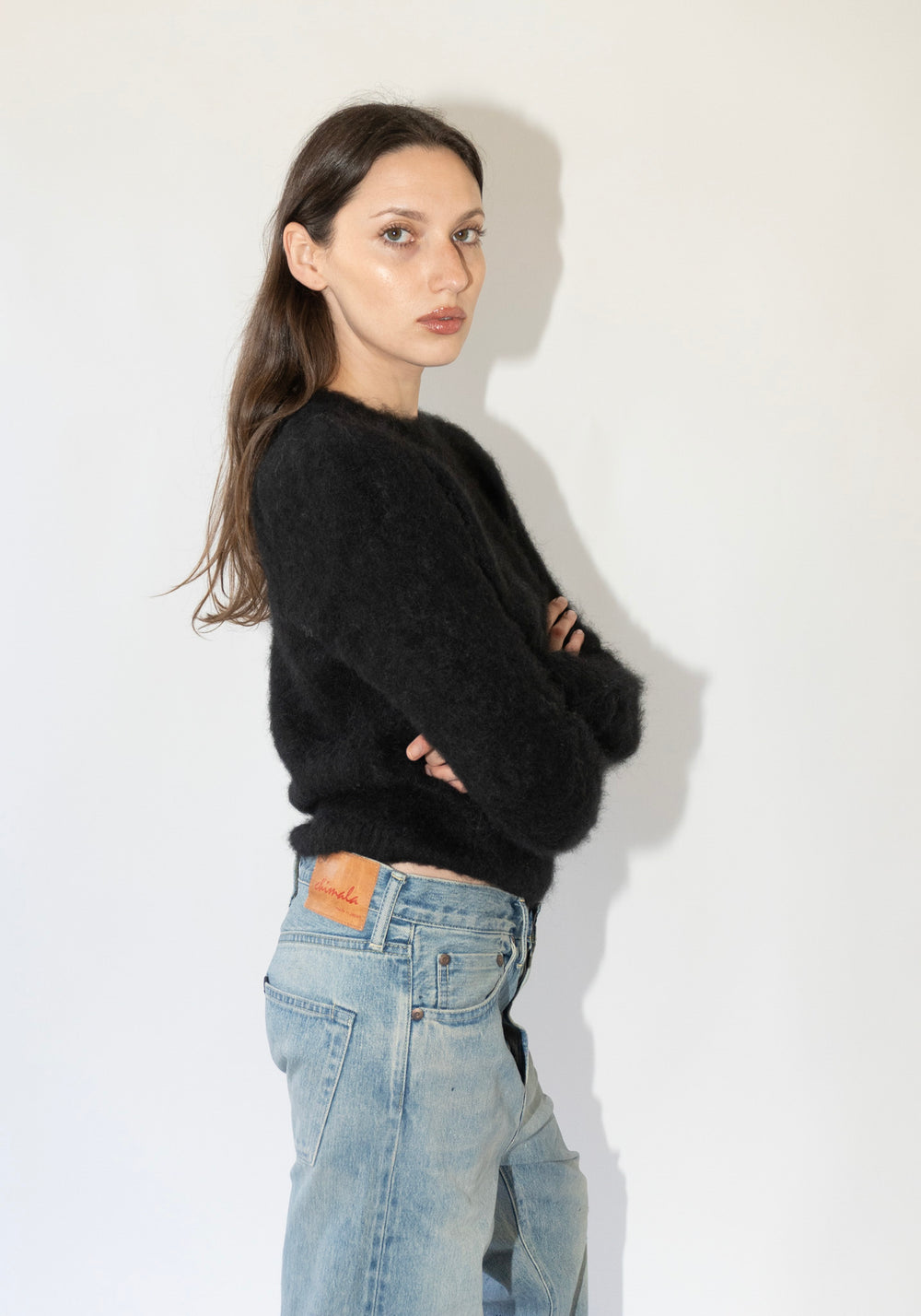 Sayaka Davis Cropped Sweater in Black