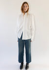 6397 Micro Pleat Formal Shirt in White