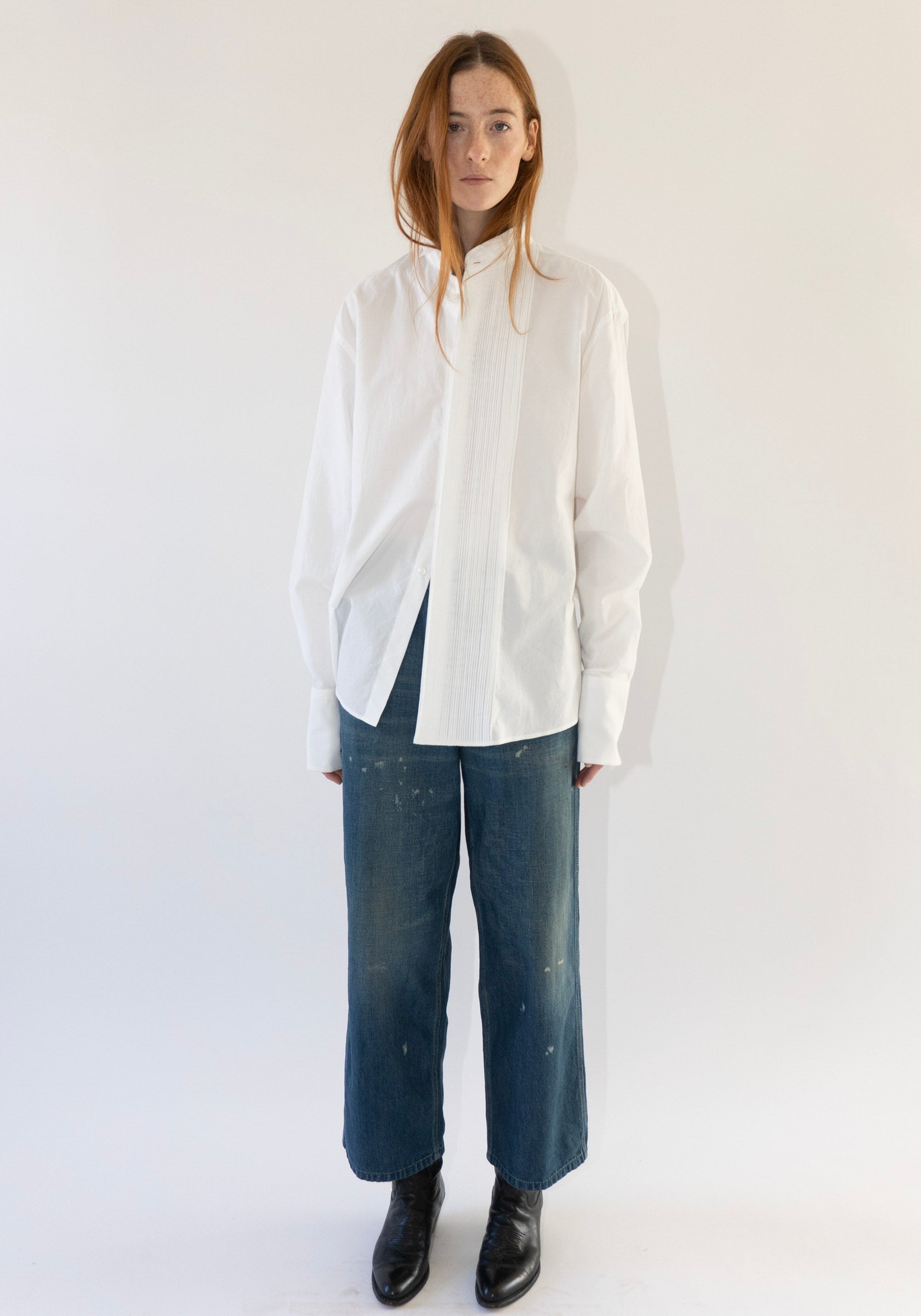 Micro Pleat Formal Shirt in White